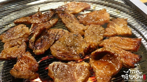 Delicious Korean BBQ on a grill from MyeonRyun Jinsa Galbi 
