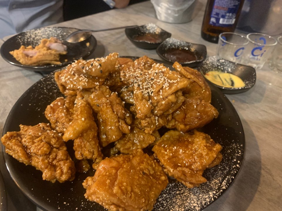 korean fried chicken and beer